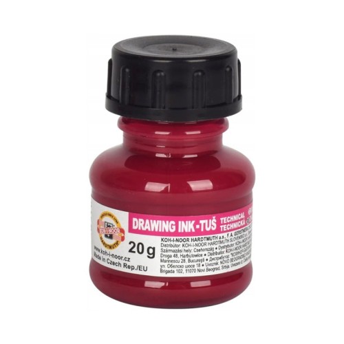 Przejdź do produktu Tusz kreślarski KOH-I-NOOR 20 ml - różowy