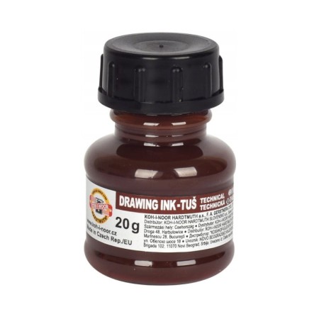 Tusz kreślarski KOH-I-NOOR 20 ml - brązowy