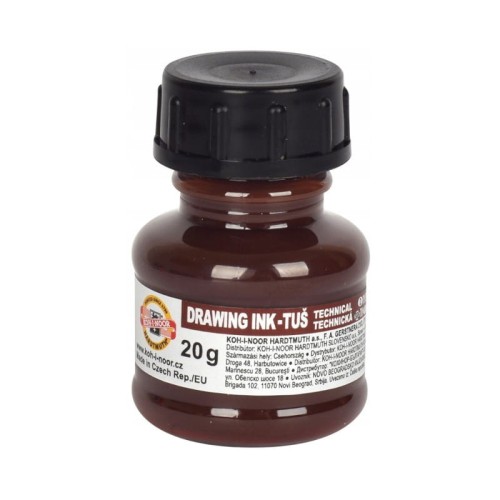 Przejdź do produktu Tusz kreślarski KOH-I-NOOR 20 ml - brązowy