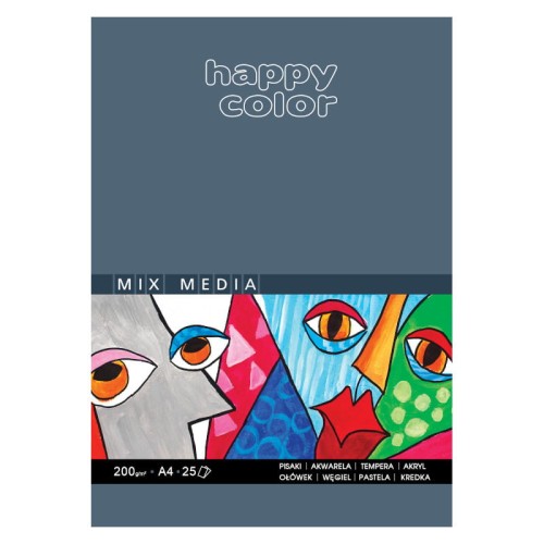 Przejdź do produktu Blok uniwersalny A4 HAPPY COLOR Mix Media - 200 g/m² - 25 ark.