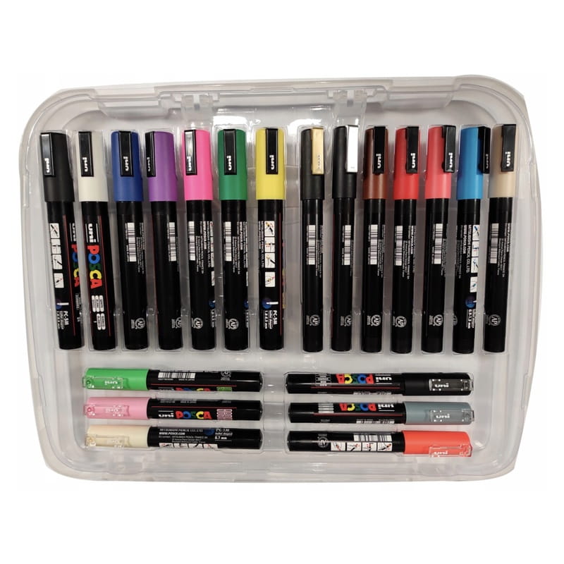 Zestaw markerów UNI POSCA - 20 szt. - plastikowa walizka
