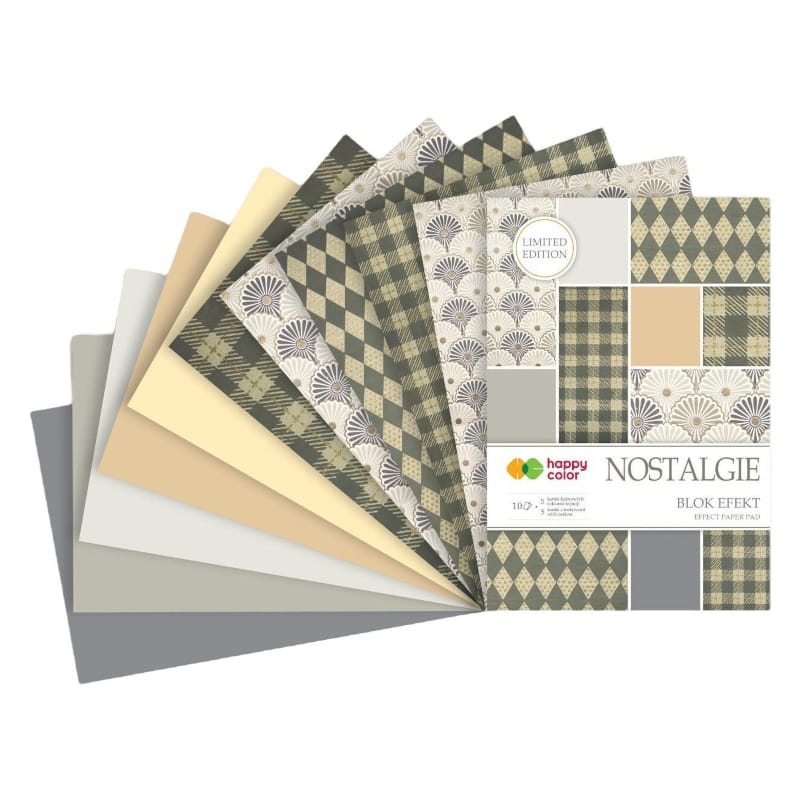 Blok z motywami efekt A4 HAPPY COLOR Nostalgie - 170-220 g/m² - 10 ark.