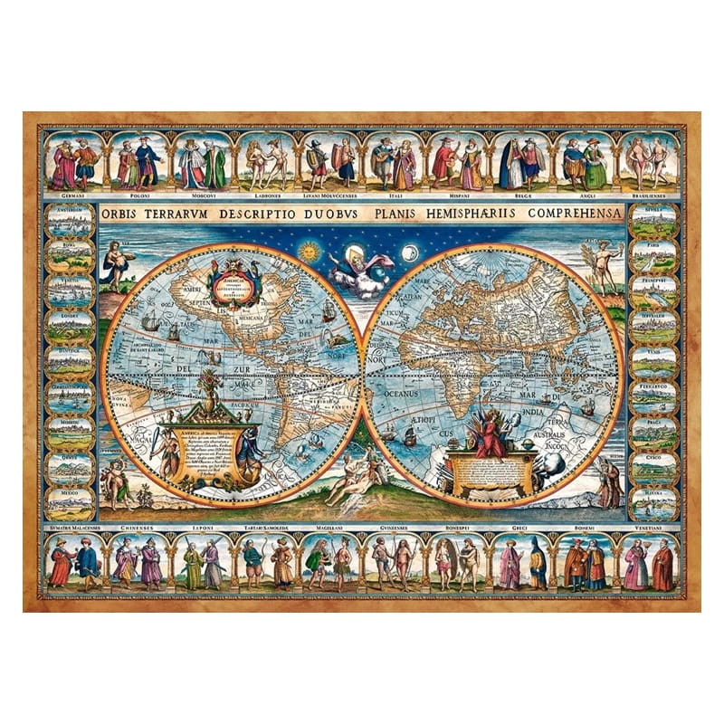 Puzzle CASTORLAND 2000 - Map Of The World, 1639