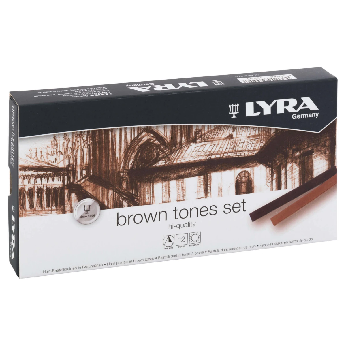 Pastele suche LYRA Brown Tones - odcienie brązu - 12 kolorów