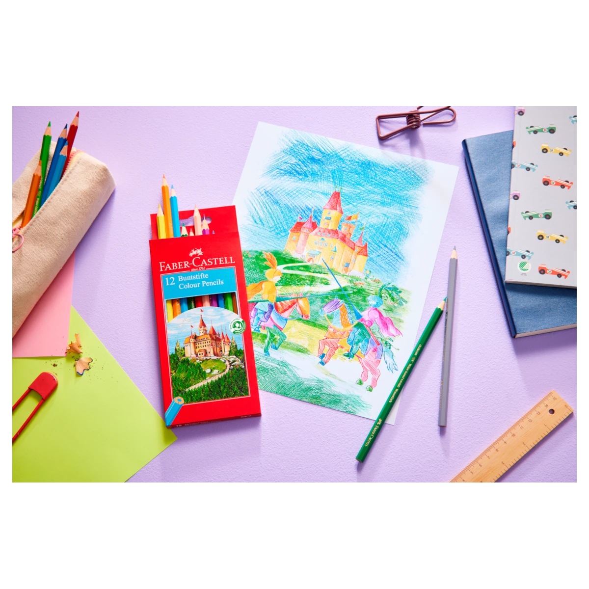 Kredki ołówkowe FABER-CASTELL Zamek - 12 kolorów