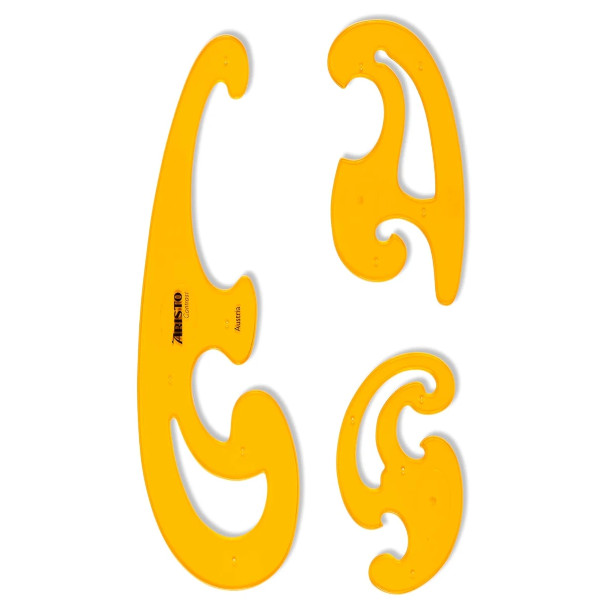 Zestaw krzywików kreślarskich ARISTO Contrast - 3 sztuki