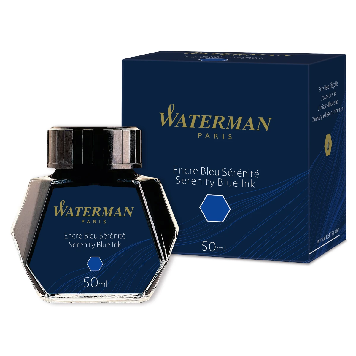 Atrament do pióra wiecznego WATERMAN - Serenity Blue (niebieski) - 50 ml- S0110720
