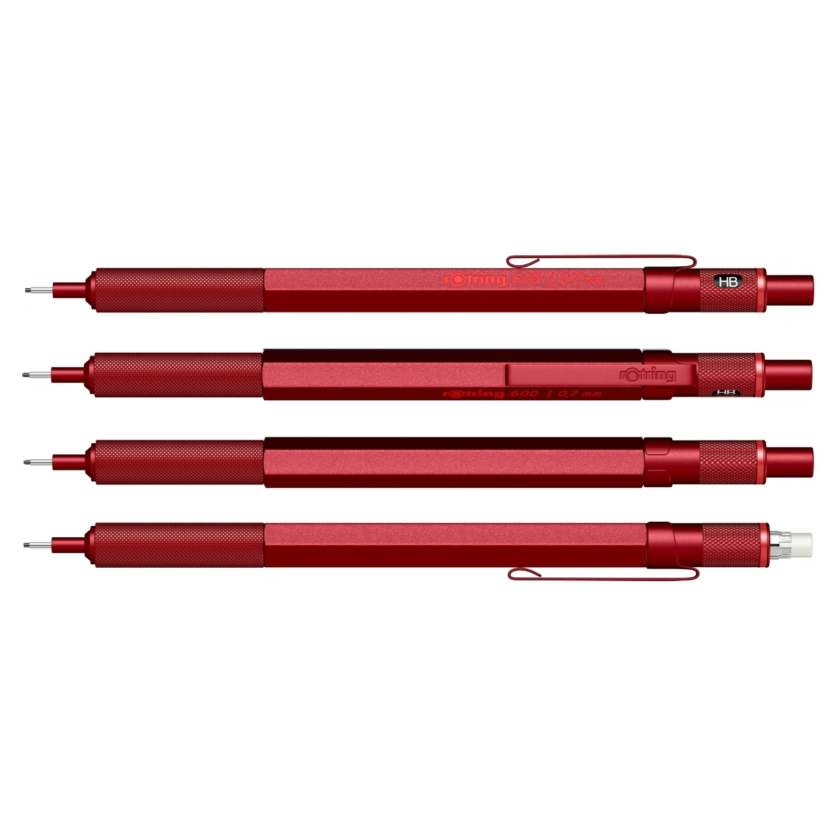 Ołówek automatyczny ROTRING 600 2114265 - 0,7 mm - czerwony