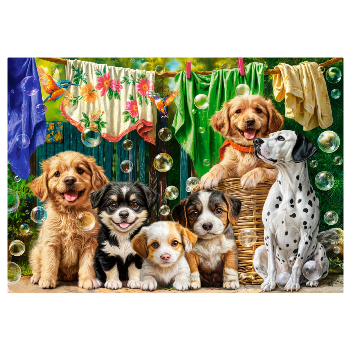 Puzzle CASTORLAND 500 - Puppies, Laundry and Bird Antics