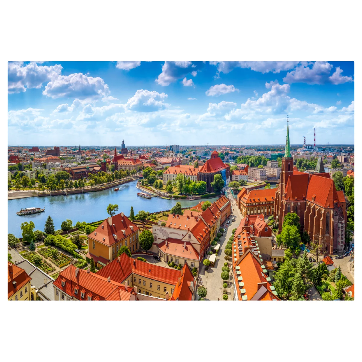 Puzzle CASTORLAND 1000 - Aearial View Of Wroclaw, Poland