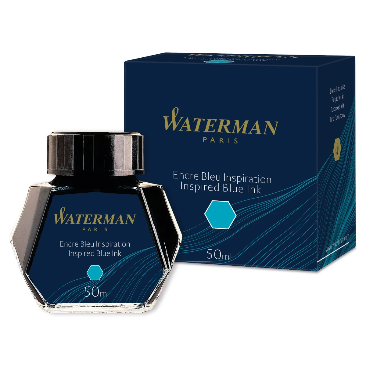 atrament waterman inspired blue turkusowy 50ml opakowanie