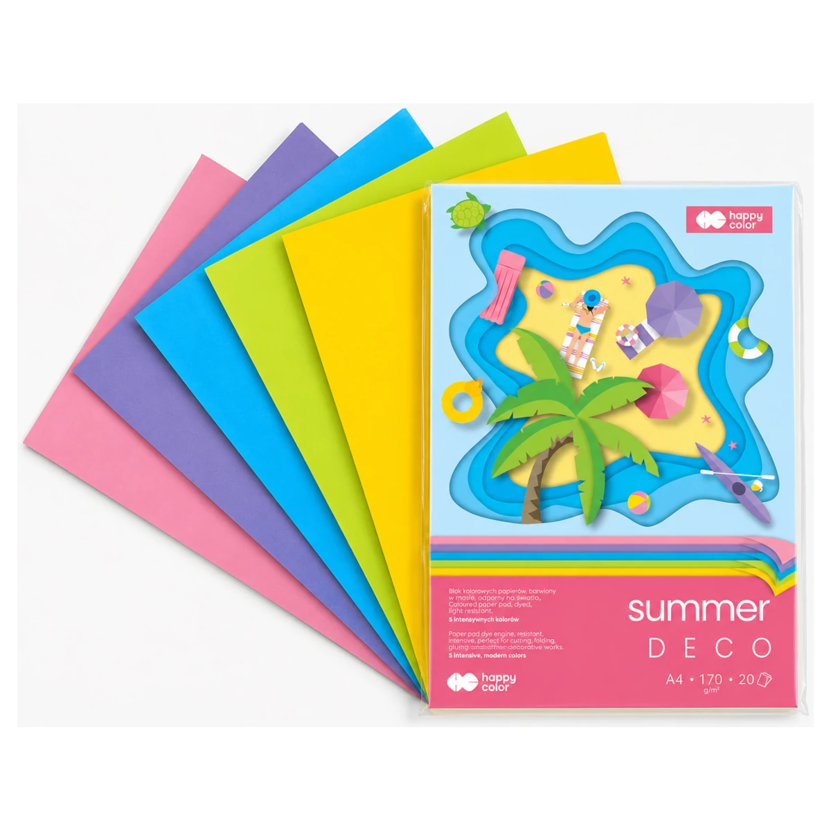 blok kreatywny a4 happy color deco summer kolory