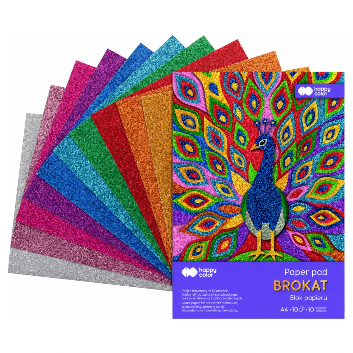 blok kreatywny a4 happy color brokat 150 g wachlarz arkuszy