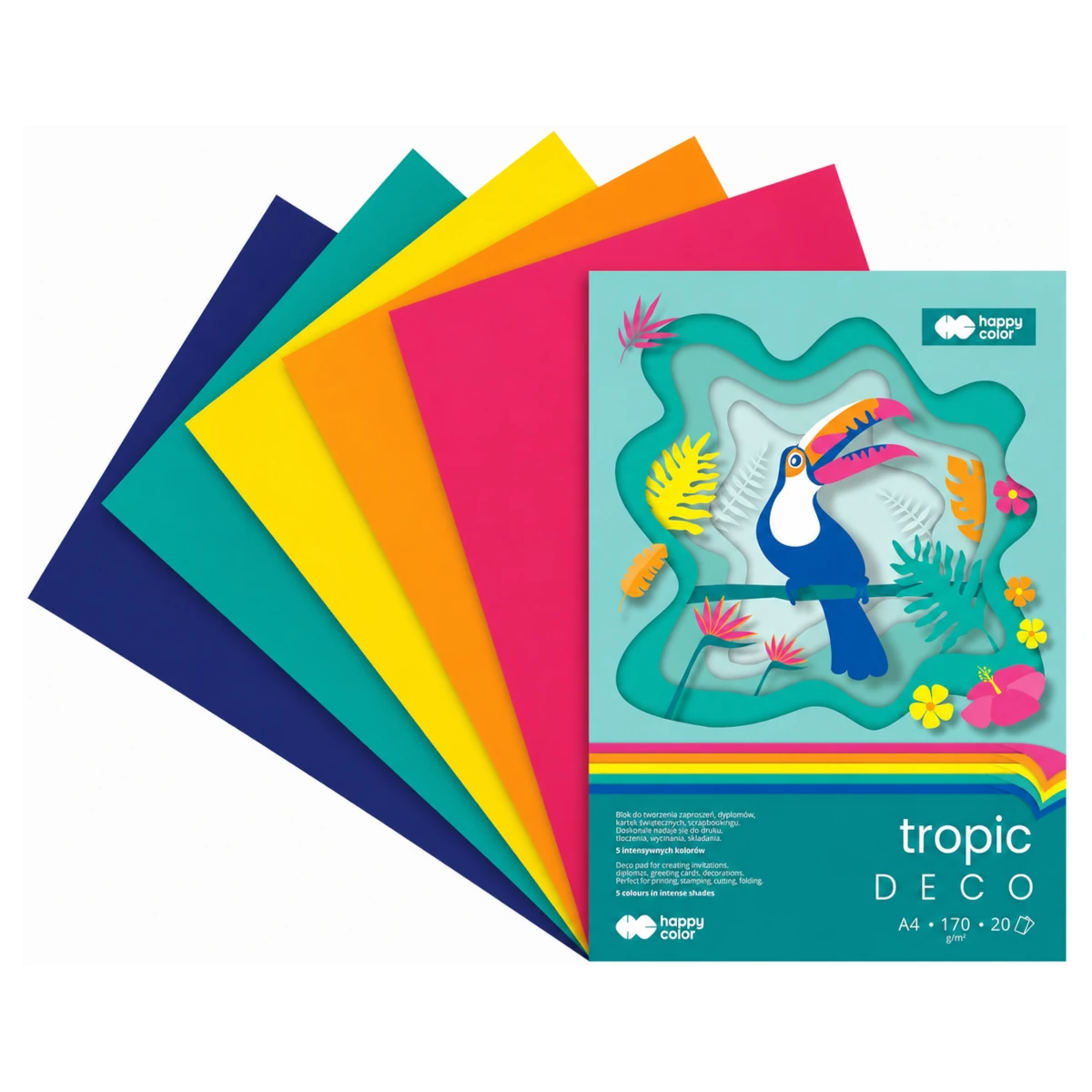 blok kreatywny a4 happy color deco tropic 170 g wachlarz arkuszy