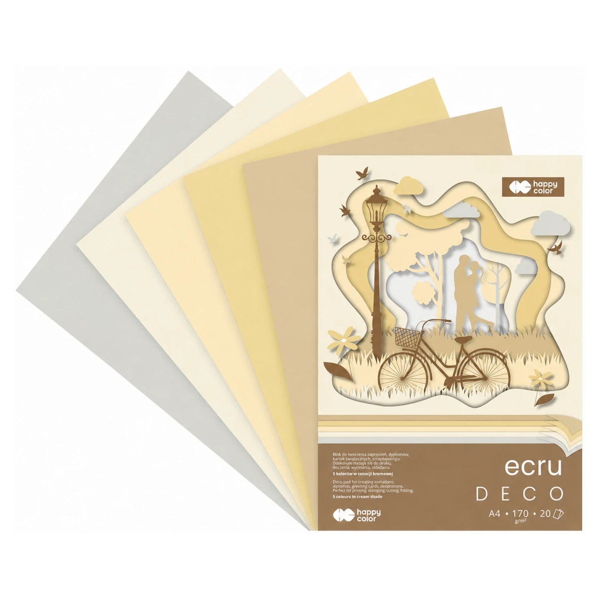 blok kreatywny a4 happy color deco ecru wachlarz arkuszy