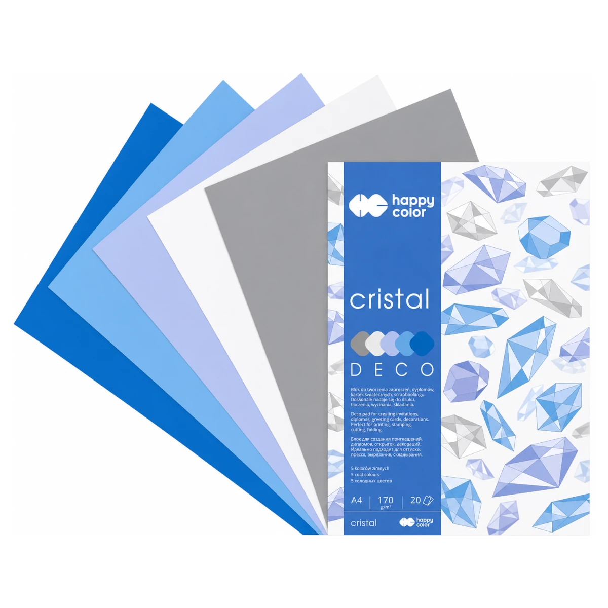 blok kreatywny a4 happy color deco cristal wachlarz arkuszy