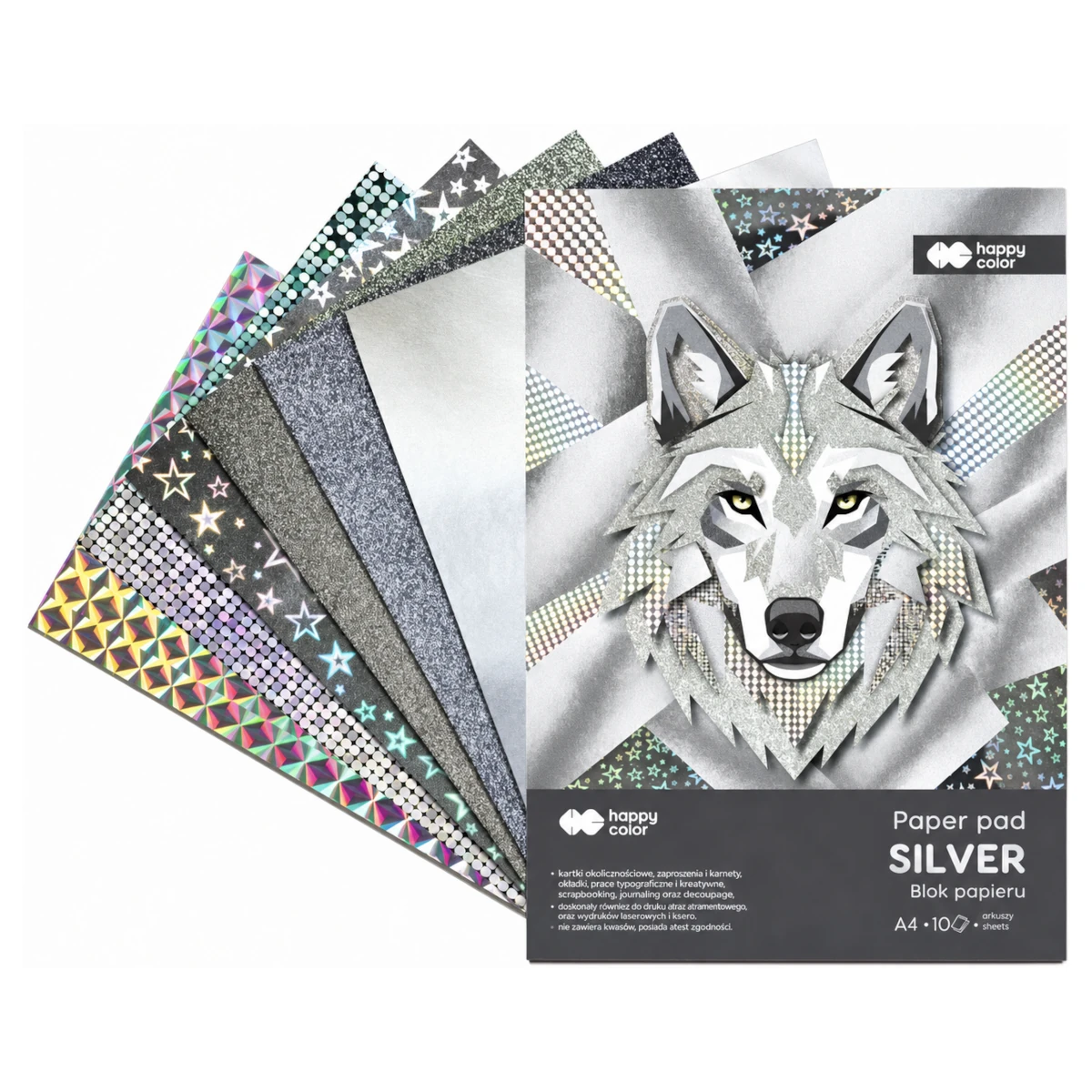 blok z motywami a4 happy color silver wachlarz arkuszy