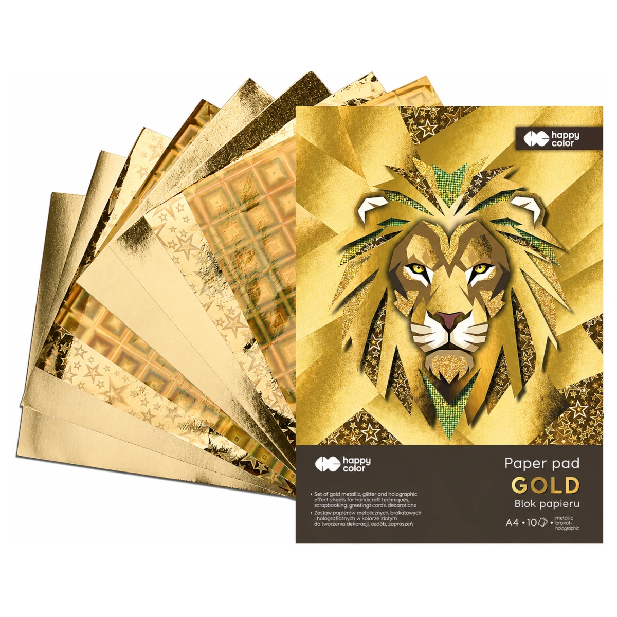 blok z motywami a4 happy color gold wachlarz arkuszy