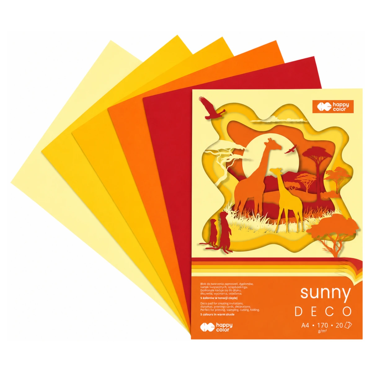 blok kreatywny a4 happy color deco sunny wachlarz arkuszy