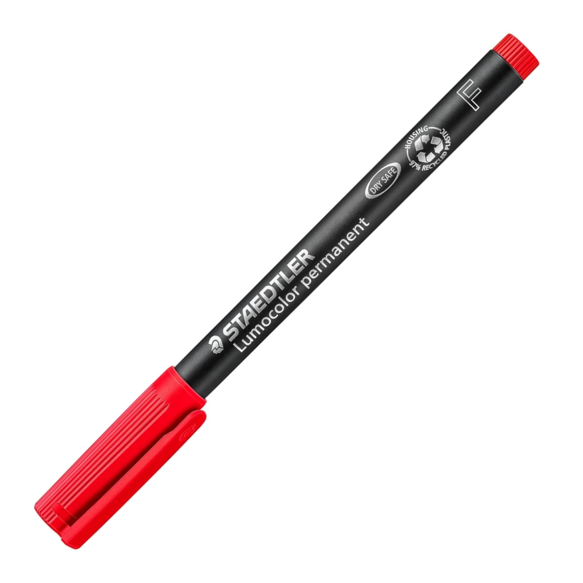foliopis permanentny staedtler lumocolor f 06mm czerwony zamkniety