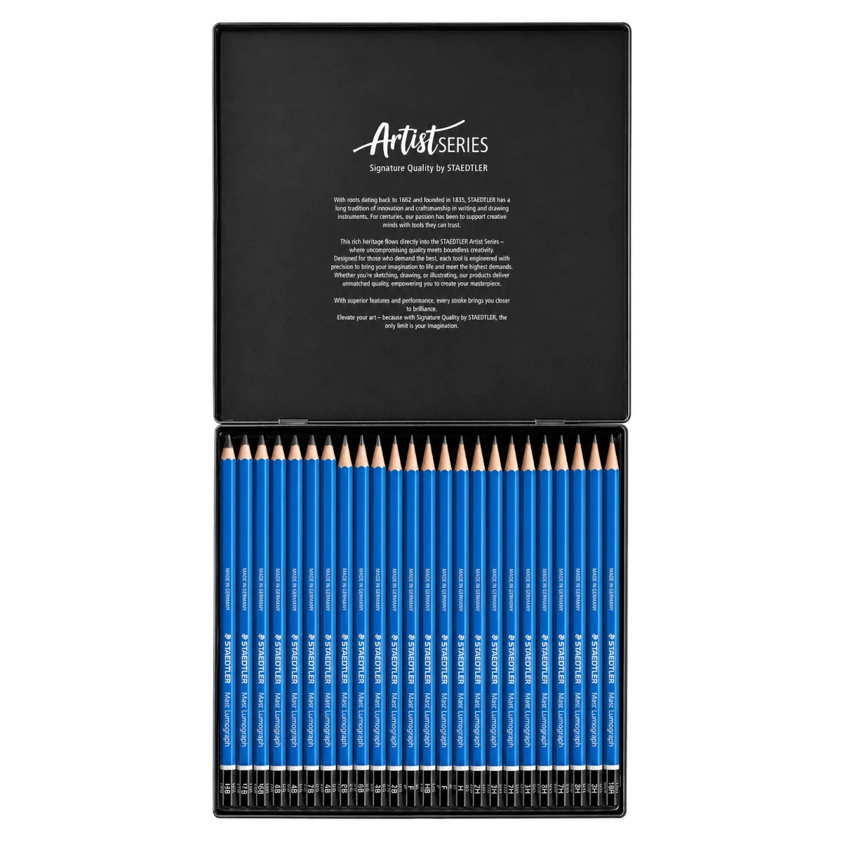 zestaw olowkow grafitowych staedtler mars lumograph 100 12b 10h 24 szt olowki