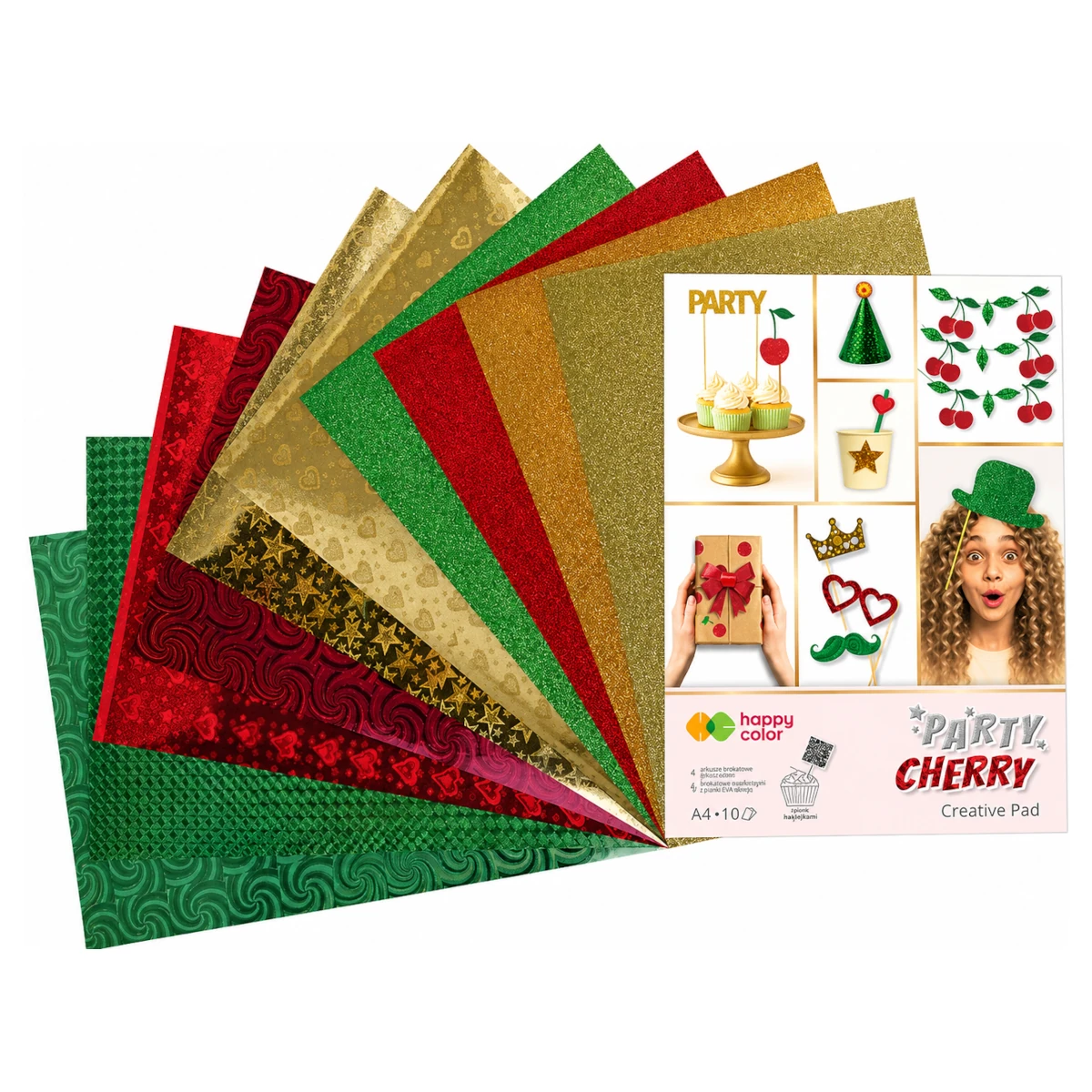 blok kreatywny a4 happy color party cherry wachlarz arkuszy