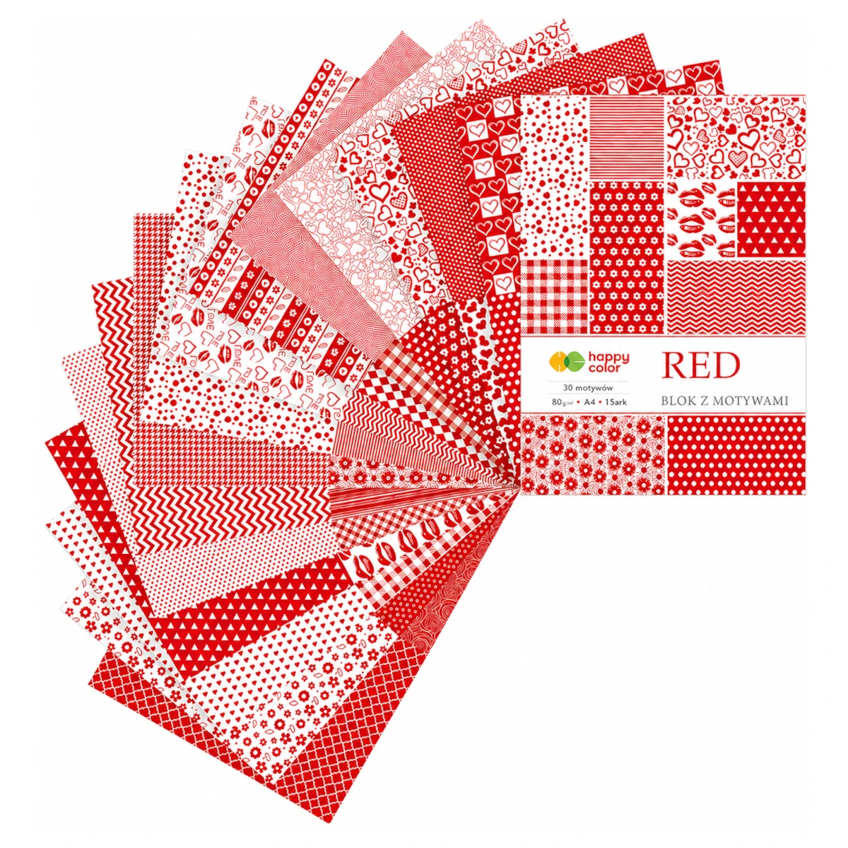 blok z motywami a4 happy color red wachlarz arkuszy