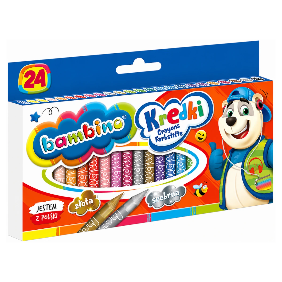 kredki bambino z temperowka 24 kolory opakowanie misiek