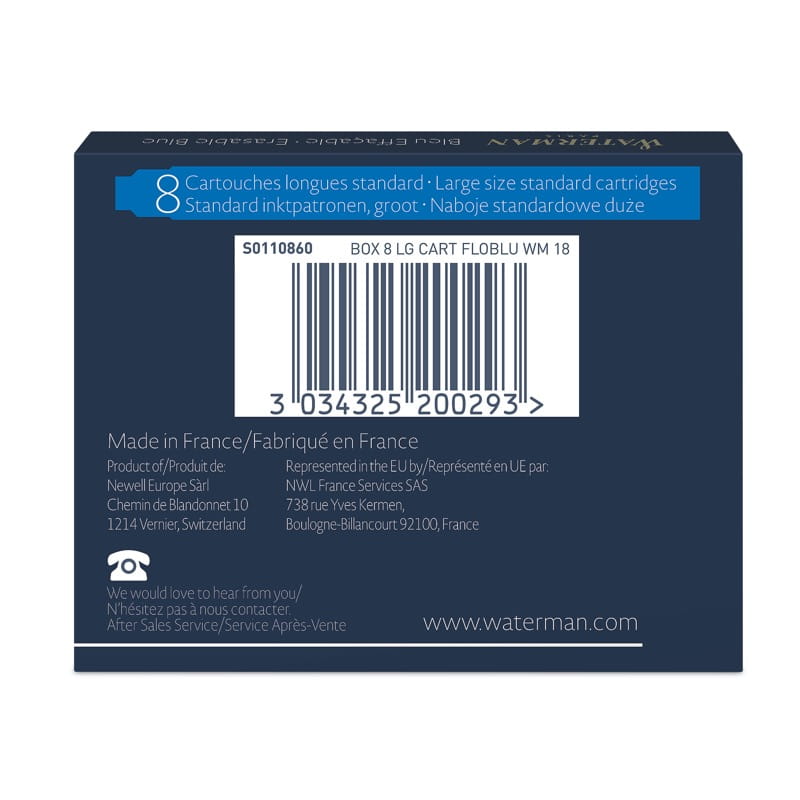 Naboje standardowe WATERMAN (niebieskie)