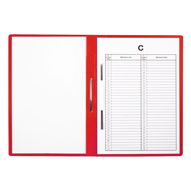 Skoroszyt do akt osobowych BIURFOL (czerwony)