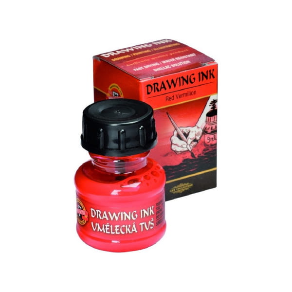 Tusz artystyczny KOH-I-NOOR 20 ml - vermilion red